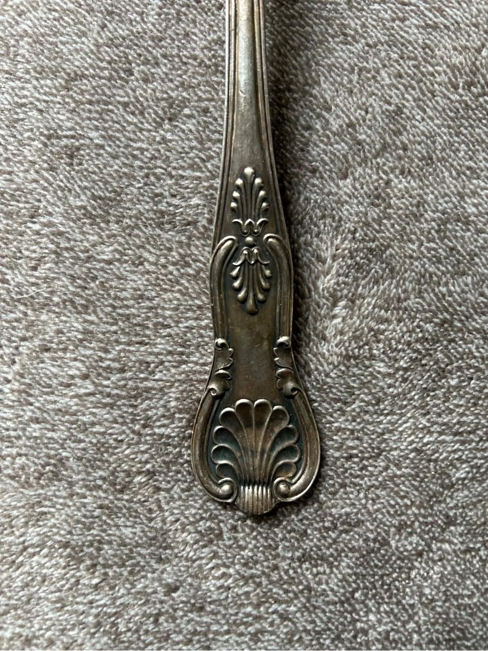 Sheffield England Silver Classic Serving Spoon Antique 13” Kings Pattern Elegant